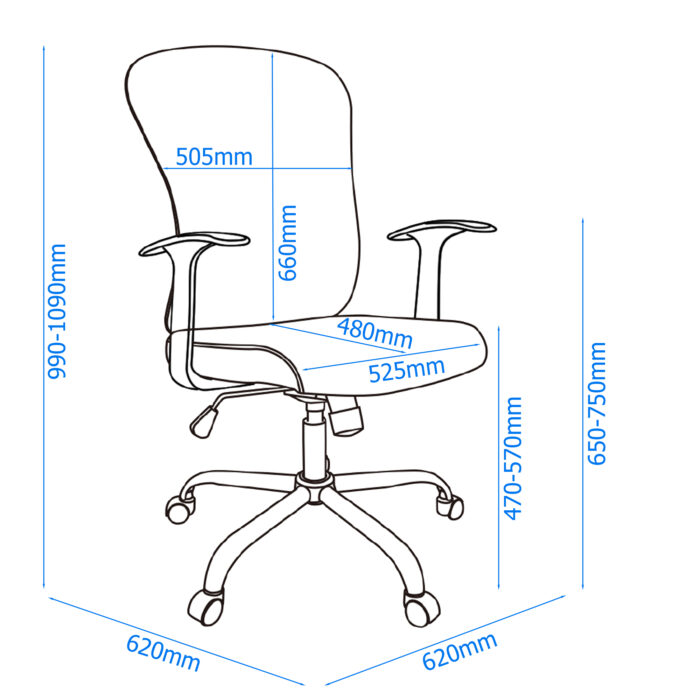 Dorel Alphason Tampa Office Chair - Blue-31793