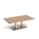 DAMS Eros rectangular coffee table with rectangular base and twin uprights 1400mm x 800mm-35721