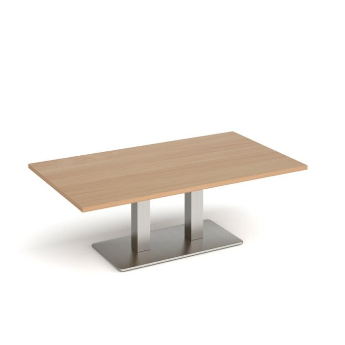DAMS Eros rectangular coffee table with rectangular base and twin uprights 1400mm x 800mm-35721