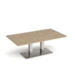 DAMS Eros rectangular coffee table with rectangular base and twin uprights 1400mm x 800mm-35719