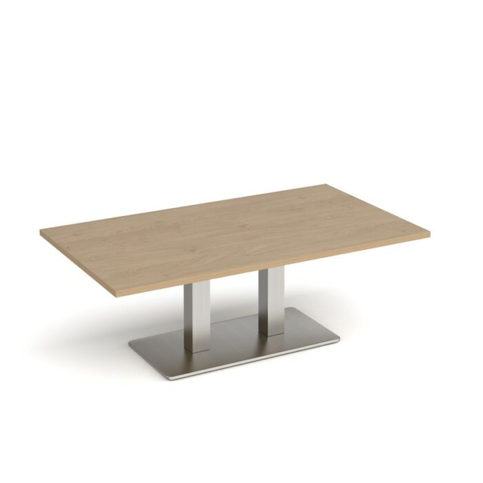 DAMS Eros rectangular coffee table with rectangular base and twin uprights 1400mm x 800mm-35719