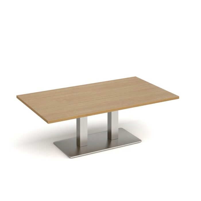 DAMS Eros rectangular coffee table with rectangular base and twin uprights 1400mm x 800mm-35720