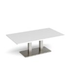 DAMS Eros rectangular coffee table with rectangular base and twin uprights 1400mm x 800mm-35716