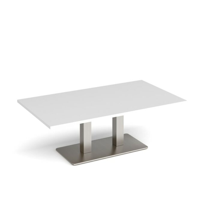 DAMS Eros rectangular coffee table with rectangular base and twin uprights 1400mm x 800mm-35716