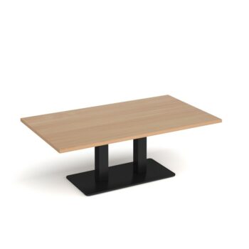 DAMS Eros rectangular coffee table with rectangular base and twin uprights 1400mm x 800mm-0