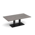 DAMS Eros rectangular coffee table with rectangular base and twin uprights 1400mm x 800mm-35712