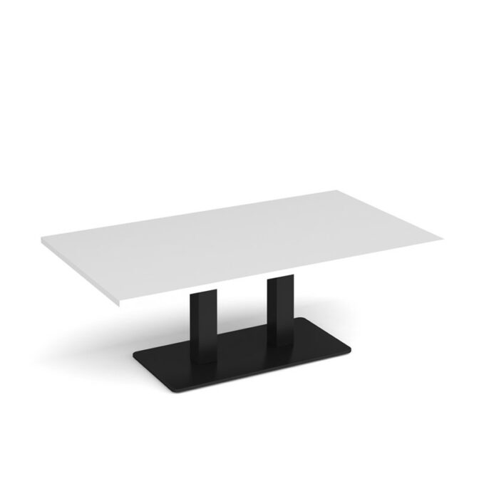 DAMS Eros rectangular coffee table with rectangular base and twin uprights 1400mm x 800mm-35710
