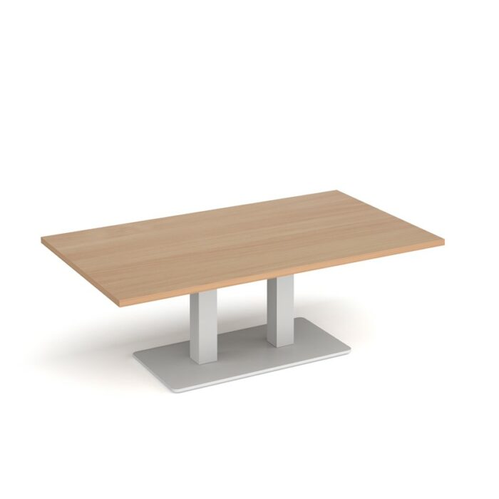 DAMS Eros rectangular coffee table with rectangular base and twin uprights 1400mm x 800mm-35726