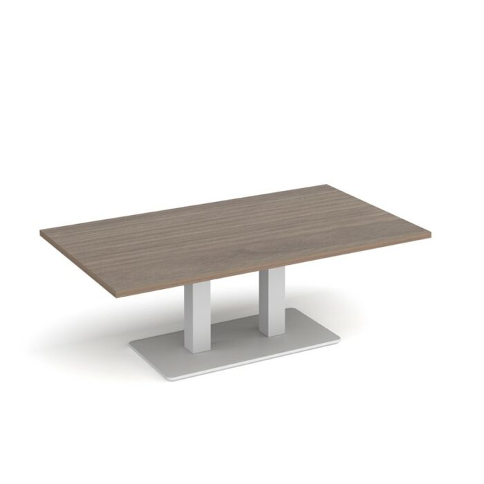 DAMS Eros rectangular coffee table with rectangular base and twin uprights 1400mm x 800mm-35723
