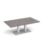 DAMS Eros rectangular coffee table with rectangular base and twin uprights 1400mm x 800mm-35727