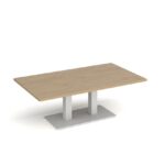 DAMS Eros rectangular coffee table with rectangular base and twin uprights 1400mm x 800mm-35725
