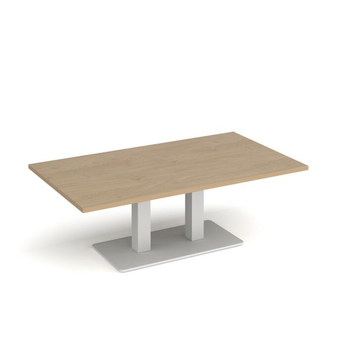 DAMS Eros rectangular coffee table with rectangular base and twin uprights 1400mm x 800mm-35725