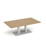 DAMS Eros rectangular coffee table with rectangular base and twin uprights 1400mm x 800mm-35724