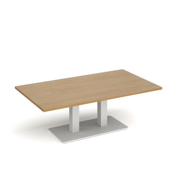 DAMS Eros rectangular coffee table with rectangular base and twin uprights 1400mm x 800mm-35724