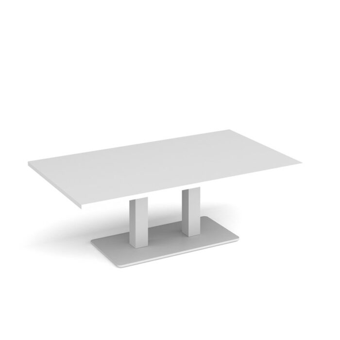 DAMS Eros rectangular coffee table with rectangular base and twin uprights 1400mm x 800mm-35722