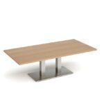 DAMS Eros rectangular coffee table with rectangular base and twin uprights 1600mm x 800mm-35755
