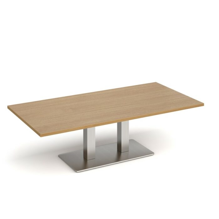 DAMS Eros rectangular coffee table with rectangular base and twin uprights 1600mm x 800mm-35753