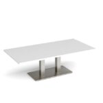 DAMS Eros rectangular coffee table with rectangular base and twin uprights 1600mm x 800mm-35752