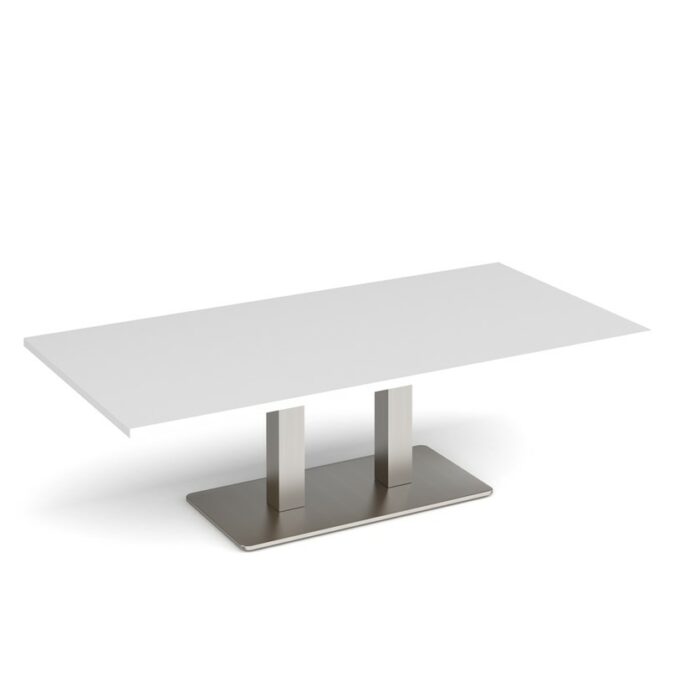DAMS Eros rectangular coffee table with rectangular base and twin uprights 1600mm x 800mm-35752