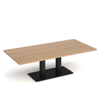 DAMS Eros rectangular coffee table with rectangular base and twin uprights 1600mm x 800mm-0
