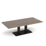 DAMS Eros rectangular coffee table with rectangular base and twin uprights 1600mm x 800mm-35749