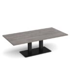 DAMS Eros rectangular coffee table with rectangular base and twin uprights 1600mm x 800mm-35747