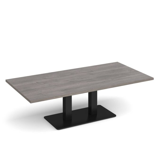 DAMS Eros rectangular coffee table with rectangular base and twin uprights 1600mm x 800mm-35747