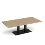 DAMS Eros rectangular coffee table with rectangular base and twin uprights 1600mm x 800mm-35748
