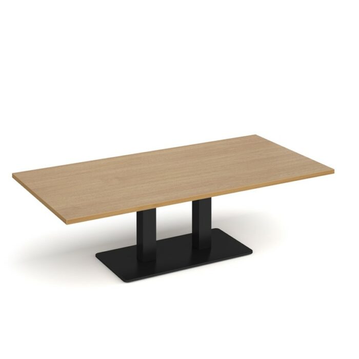 DAMS Eros rectangular coffee table with rectangular base and twin uprights 1600mm x 800mm-35751