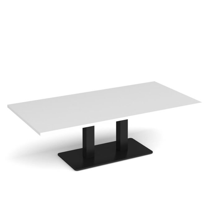 DAMS Eros rectangular coffee table with rectangular base and twin uprights 1600mm x 800mm-35746
