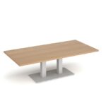 DAMS Eros rectangular coffee table with rectangular base and twin uprights 1600mm x 800mm-35762