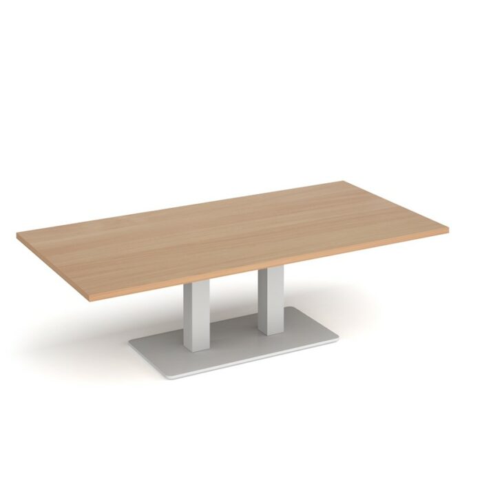 DAMS Eros rectangular coffee table with rectangular base and twin uprights 1600mm x 800mm-35762