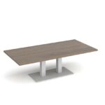 DAMS Eros rectangular coffee table with rectangular base and twin uprights 1600mm x 800mm-35761