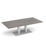 DAMS Eros rectangular coffee table with rectangular base and twin uprights 1600mm x 800mm-35758