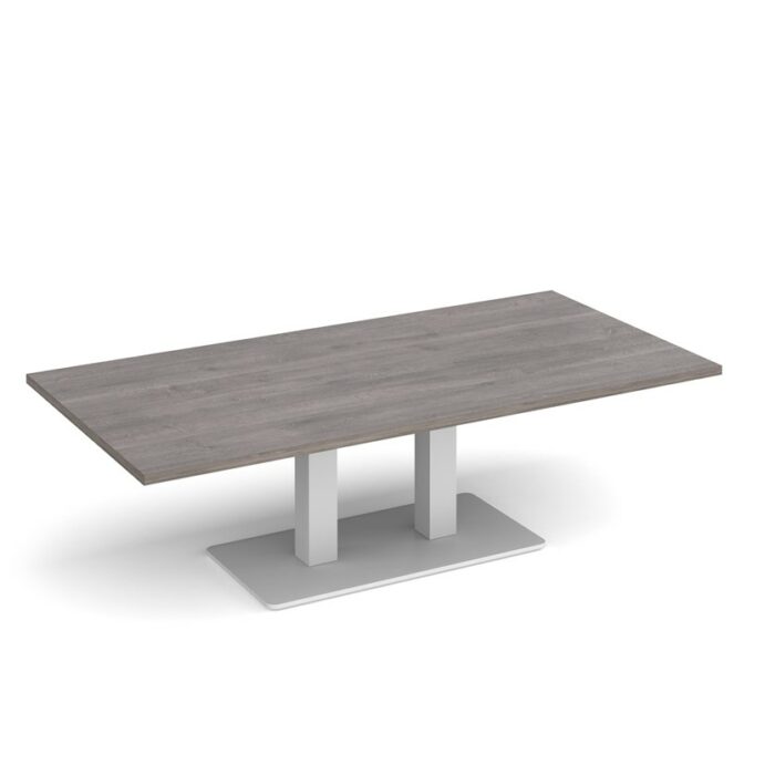 DAMS Eros rectangular coffee table with rectangular base and twin uprights 1600mm x 800mm-35758