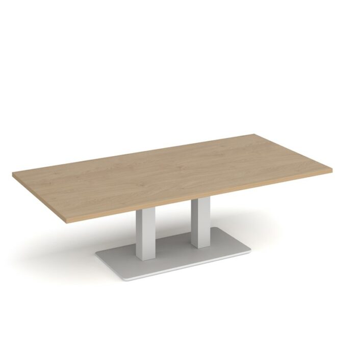 DAMS Eros rectangular coffee table with rectangular base and twin uprights 1600mm x 800mm-35760
