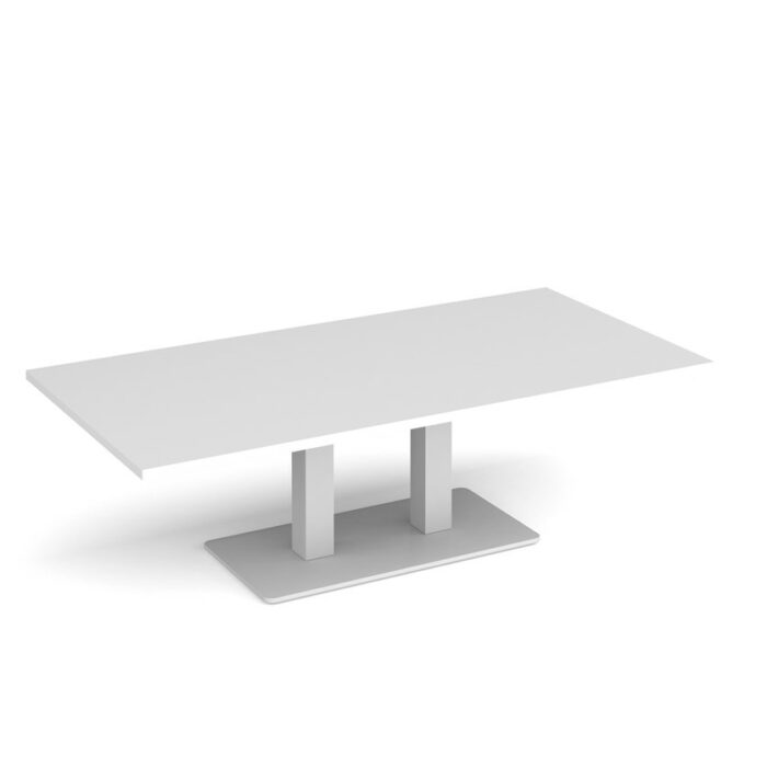 DAMS Eros rectangular coffee table with rectangular base and twin uprights 1600mm x 800mm-35763