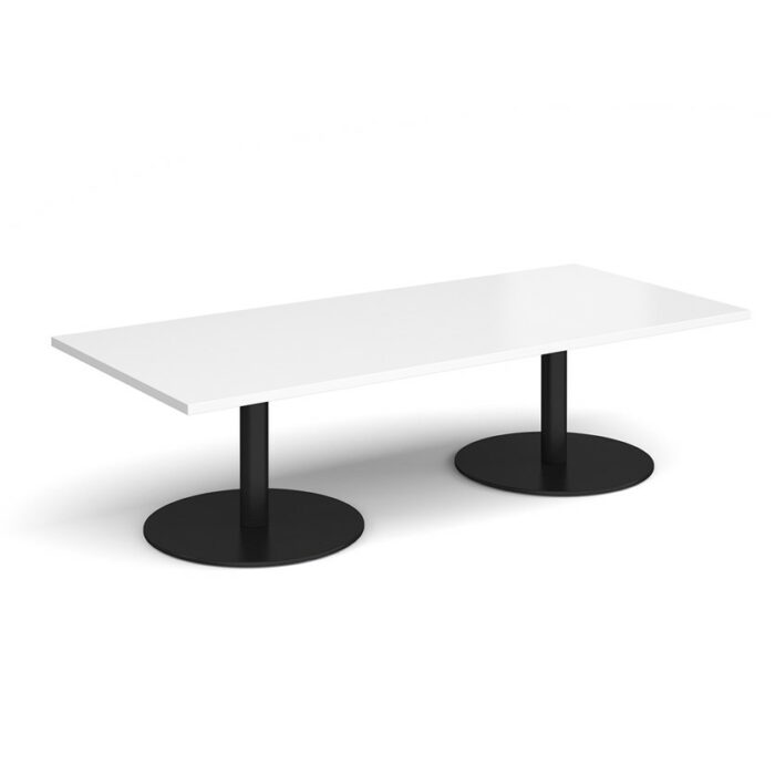 DAMS Monza rectangular coffee table with flat round bases 1800mm x 800mm-34779