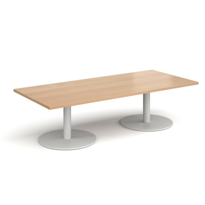 DAMS Monza rectangular coffee table with flat round bases 1800mm x 800mm-34793
