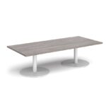 DAMS Monza rectangular coffee table with flat round bases 1800mm x 800mm-34795