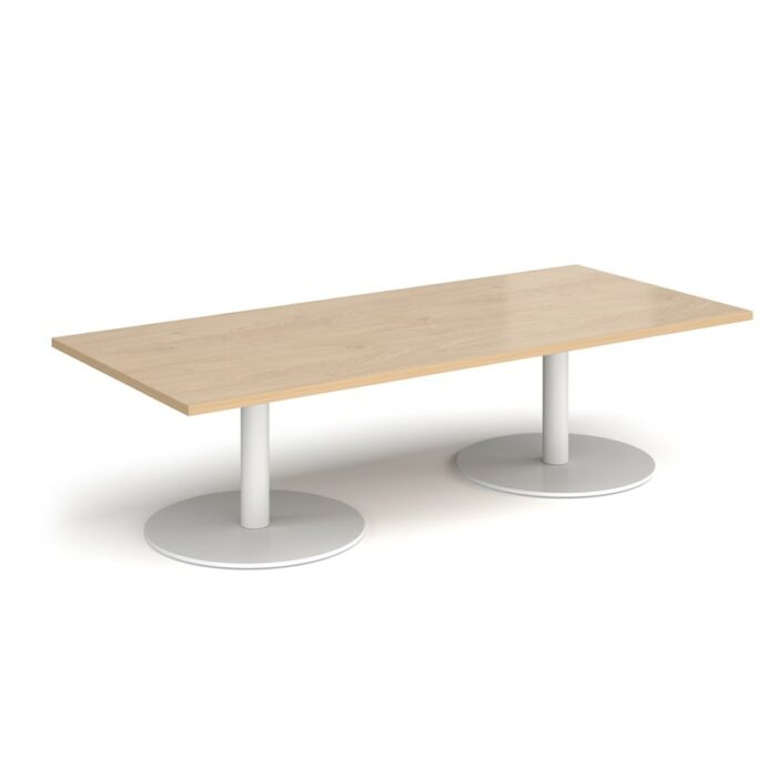 DAMS Monza rectangular coffee table with flat round bases 1800mm x 800mm-34794