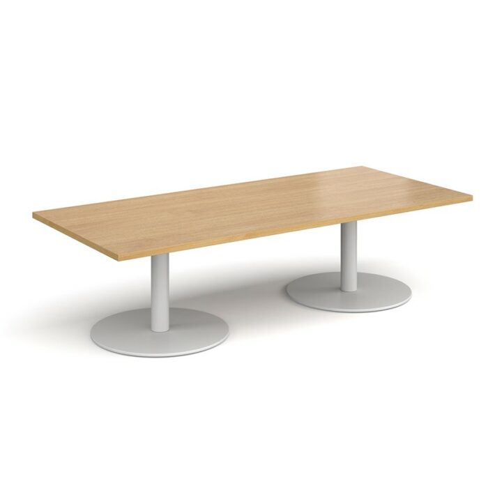 DAMS Monza rectangular coffee table with flat round bases 1800mm x 800mm-34791