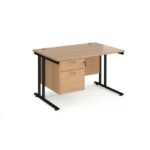 DAMS Maestro 25 straight desk with 2 drawer pedestal -0