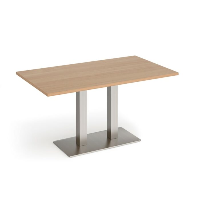 DAMS Eros rectangular dining table with flat rectangular base and twin uprights 1400mm x 800mm-35811