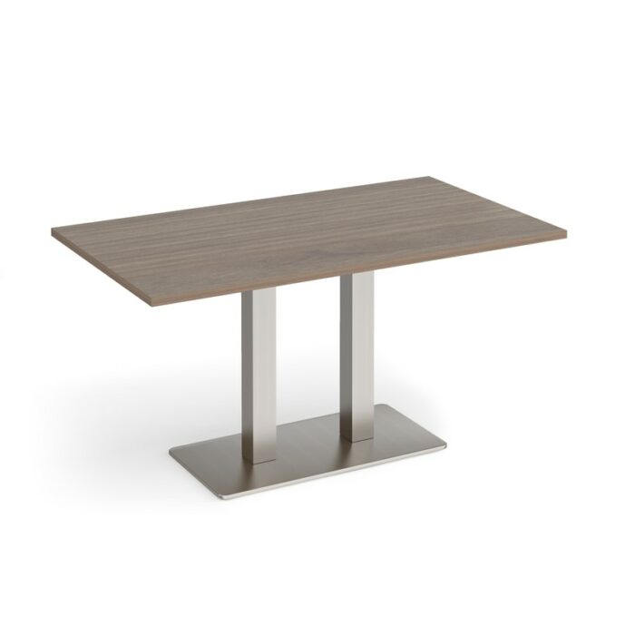 DAMS Eros rectangular dining table with flat rectangular base and twin uprights 1400mm x 800mm-35807