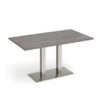 DAMS Eros rectangular dining table with flat rectangular base and twin uprights 1400mm x 800mm-35810