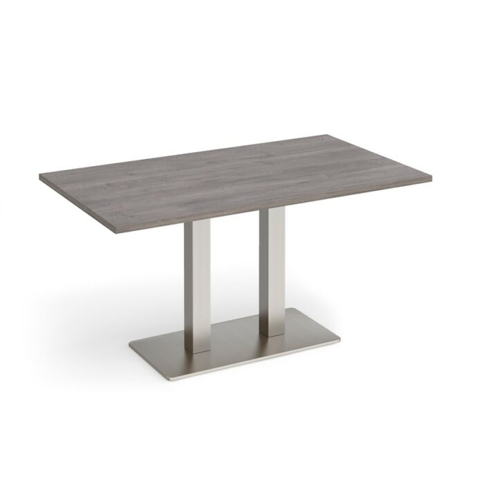DAMS Eros rectangular dining table with flat rectangular base and twin uprights 1400mm x 800mm-35810
