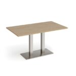 DAMS Eros rectangular dining table with flat rectangular base and twin uprights 1400mm x 800mm-35809