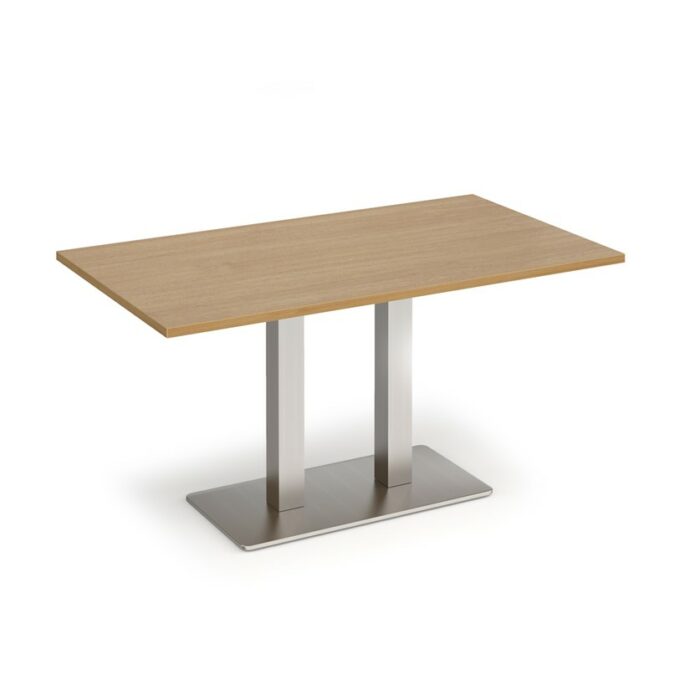 DAMS Eros rectangular dining table with flat rectangular base and twin uprights 1400mm x 800mm-35808