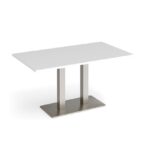 DAMS Eros rectangular dining table with flat rectangular base and twin uprights 1400mm x 800mm-35806